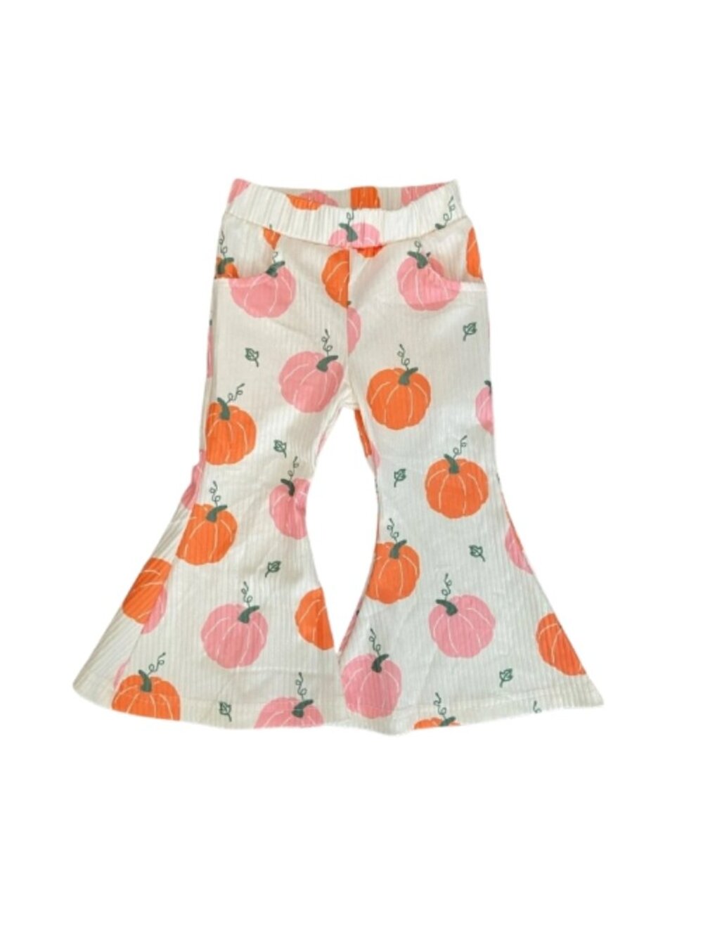 Tullabee LIKE NEW 12-18 month flare pumpkin novelty print bell bottom leggings